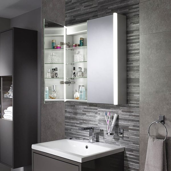 Sensio Aspen Diffused Double LED Mirror Cabinet with Shaving Socket - Image 5