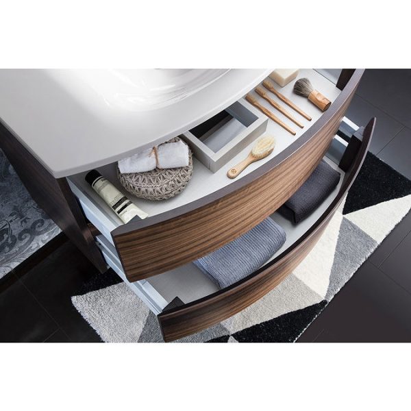 Crosswater   Svelte Two Drawer Vanity Unit & Basin   American Walnut - Image 3