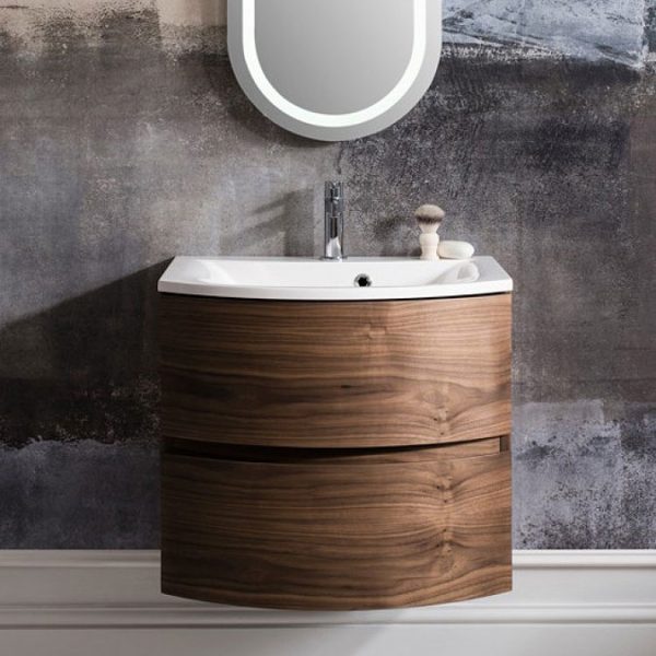 Crosswater   Svelte Two Drawer Vanity Unit & Basin   American Walnut - Image 2