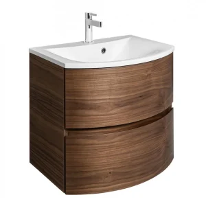 Crosswater   Svelte Two Drawer Vanity Unit & Basin   American Walnut