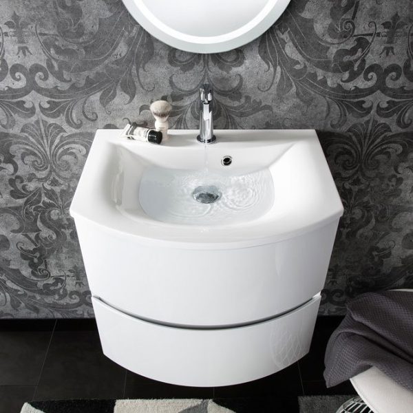 Crosswater   Svelte Two Drawer Vanity Unit & Basin   White Gloss - Image 5