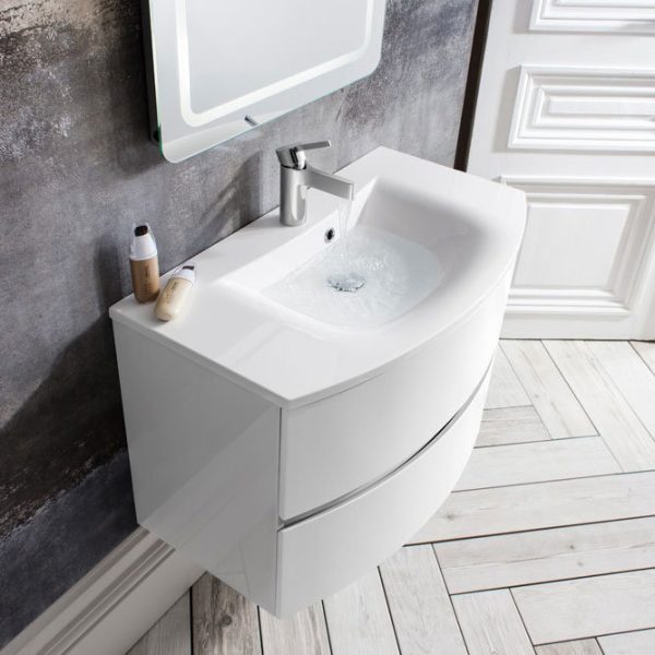 Crosswater   Svelte Two Drawer Vanity Unit & Basin   White Gloss - Image 6