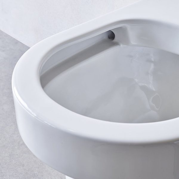 Britton Curve2 Rimless Close Coupled Back To Wall Toilet with Matt Black Flush Button + Soft Close Seat - Image 2