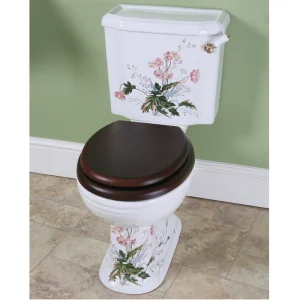 Silverdale Victorian Garden Pattern Close Coupled Toilet   Excludes Seat