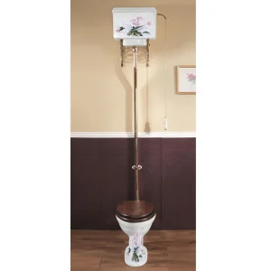 Silverdale Victorian Garden Pattern High Level Toilet   Excludes Seat Chrome Fittings