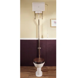 Silverdale Victorian High Level Toilet   Excludes Seat Chrome Fittings