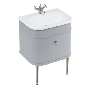 Burlington Chalfont 650mm Classic Grey Single Drawer Vanity Unit with Brushed Nickel Handle