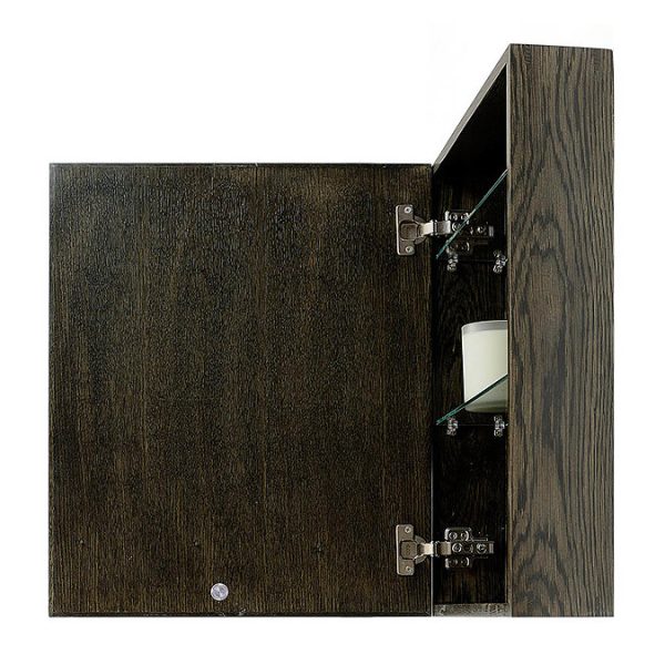 550mm Slimline Mirror Cabinet Dark Oak - Image 3