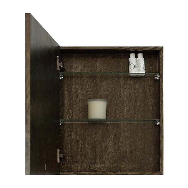 550mm Slimline Mirror Cabinet Dark Oak - Image 4