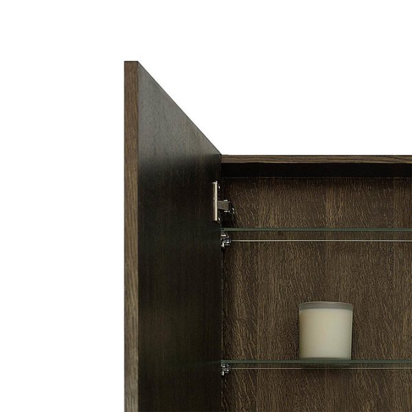 550mm Slimline Mirror Cabinet Dark Oak - Image 5