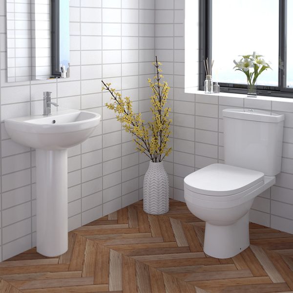 Sofia Modern Close Coupled Rimless Toilet + Soft Close Seat - Image 3