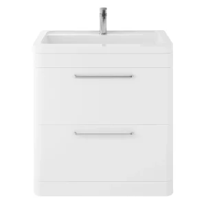 Hudson Reed Solar 800mm Floor Standing Cabinet & Basin   Pure White