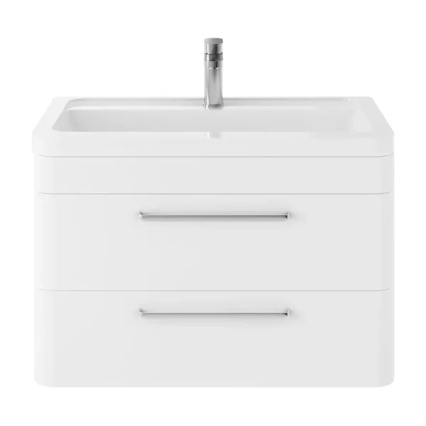 Hudson Reed Solar 800mm Wall Hung Cabinet & Basin   Pure White