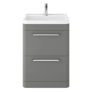 Hudson Reed Solar 600mm Floor Standing Cabinet & Basin   Cool Grey