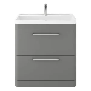 Hudson Reed Solar 800mm Floor Standing Cabinet & Basin   Cool Grey