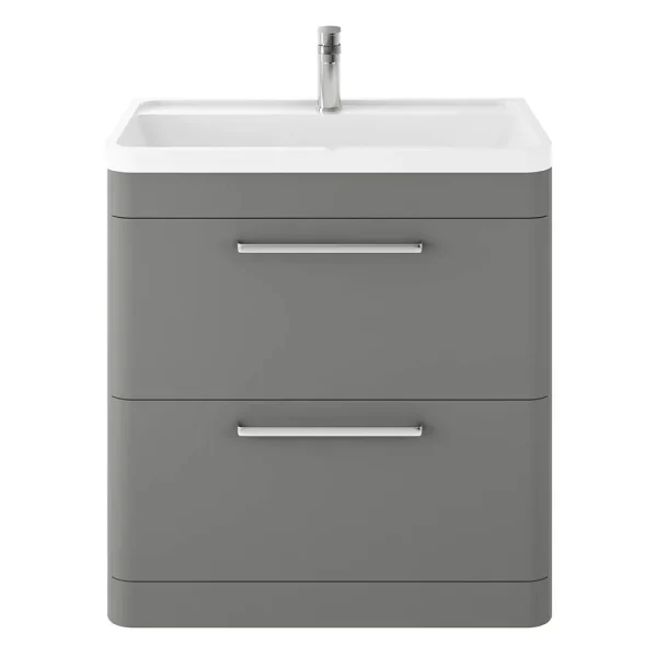 Hudson Reed Solar 800mm Floor Standing Cabinet & Basin   Cool Grey