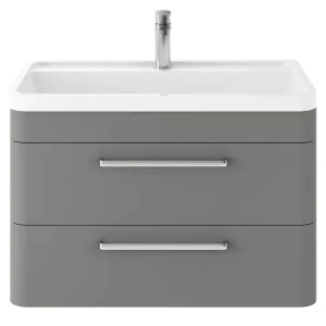 Hudson Reed Solar 800mm Wall Hung Cabinet & Basin   Cool Grey