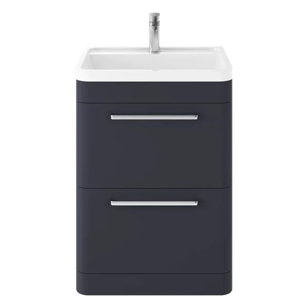 Hudson Reed Solar 600mm Floor Standing Cabinet & Basin   Indigo Blue