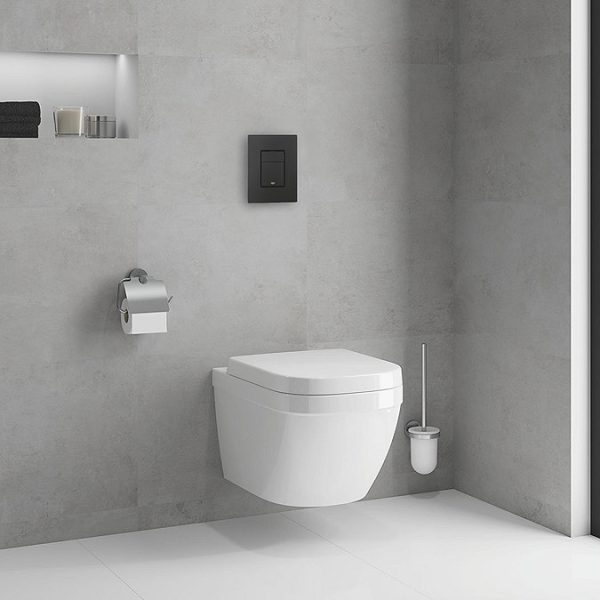 Grohe Solido Even Black Flush Plate / Euro Rimless Ceramic Complete WC Pack - Image 3