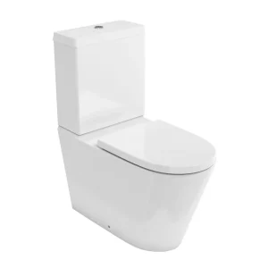 Britton Bathrooms Sphere Rimless Close Coupled Toilet + Soft Close Seat