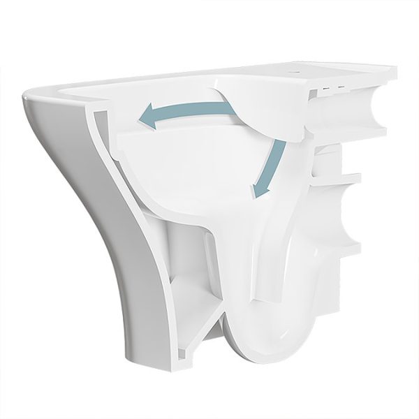 VitrA Evi Square Rimless Toilet with Soft Close Seat + Concealed WC Dual Flush Cistern with Wall Hung Frame (Matt Black Flush Plate) - Image 6
