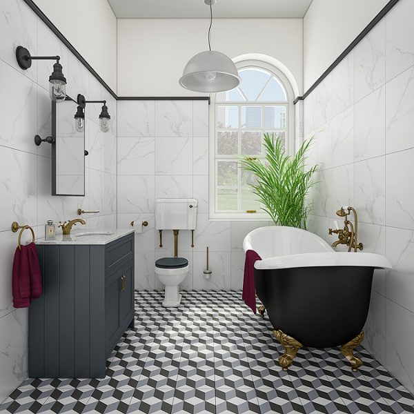 Chatsworth Traditional Low Level Toilet with Wall Brackets   Excludes Seat   Antique Brass - Image 2