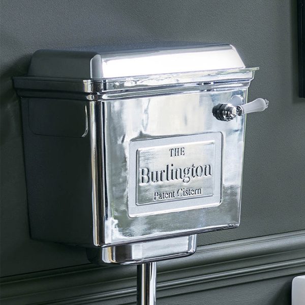 Burlington Rimless Medium Level WC with Aluminium Lever Cistern - Image 2