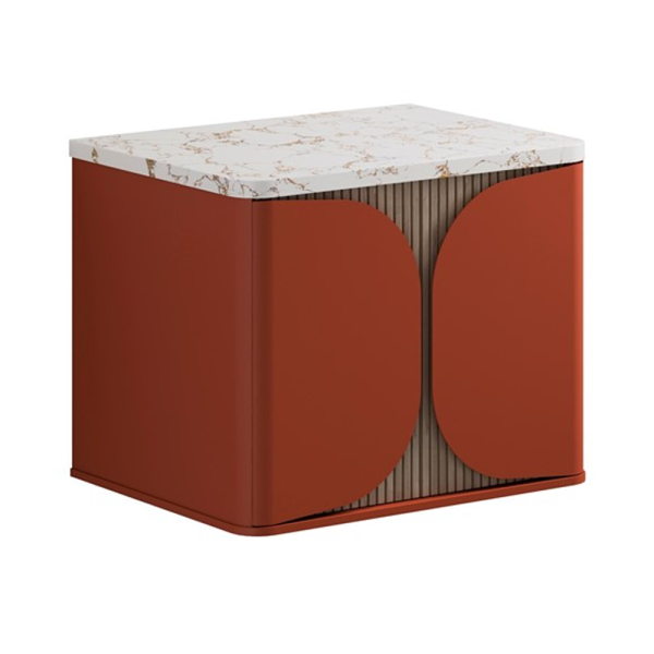 Crosswater Tambour Soft Clay 600mm One Drawer Wall Hung Vanity Unit with Worktop