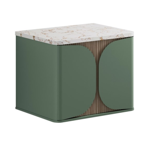Crosswater Tambour Sage Green 600mm One Drawer Wall Hung Vanity Unit with Worktop