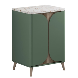 Crosswater Tambour Sage Green 600mm Floor Standing Vanity Unit with Worktop