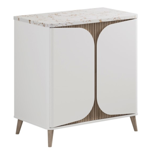 Crosswater Tambour Matt White 800mm Floor Standing Vanity Unit with Worktop