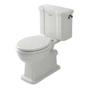 Trafalgar Close Coupled Toilet with Matt Black Flush   Excludes Seat