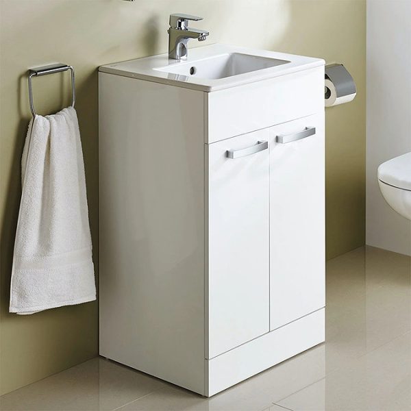Ideal Standard Tempo 500mm Gloss White Vanity Unit   Floor Standing 2 Door Unit - Image 3