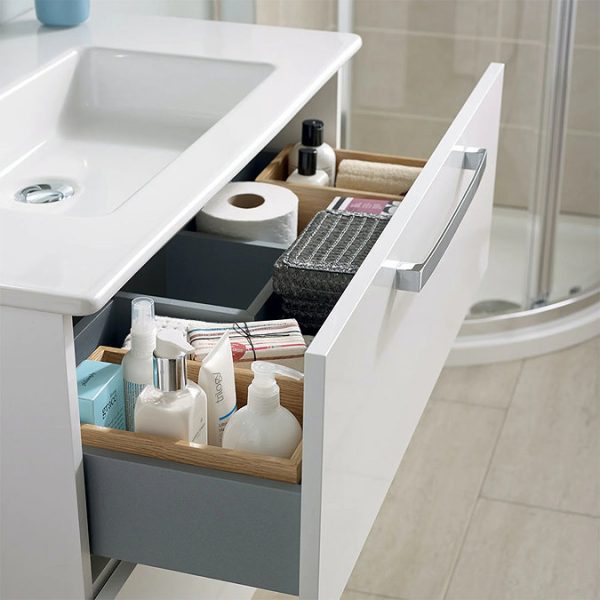 Ideal Standard Tempo 500mm Gloss White 2 Drawer Wall Hung Vanity Unit - Image 2