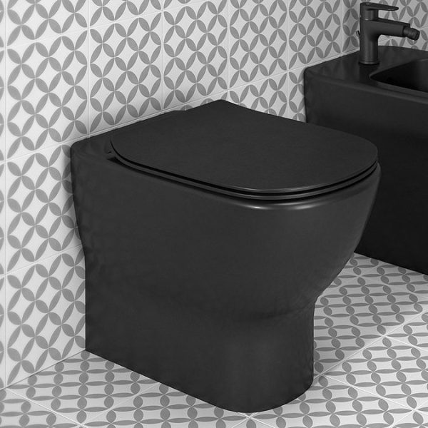 Ideal Standard Tesi Silk Black AquaBlade Back to Wall WC + Soft Close Seat - Image 5