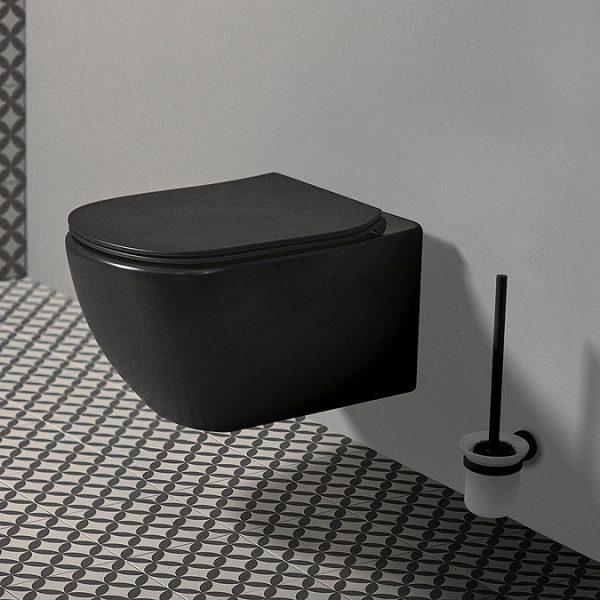 Ideal Standard Tesi Silk Black AquaBlade Wall Hung WC + Soft Close Seat - Image 2