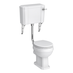 Chatsworth Traditional Low Level Toilet with Wall Brackets   Excludes Seat   Chrome