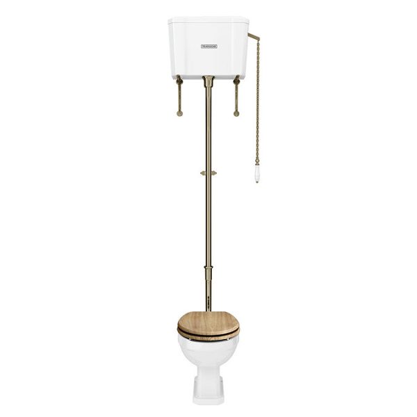 Trafalgar High Level Toilet (Antique Brass) Excludes Seat - Image 3