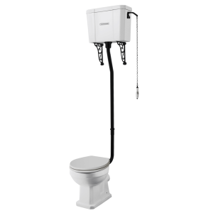 Trafalgar High Level Toilet (Matt Black) Excludes Seat