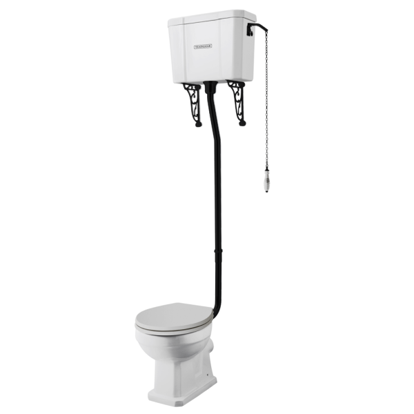 Trafalgar High Level Toilet (Matt Black) Excludes Seat