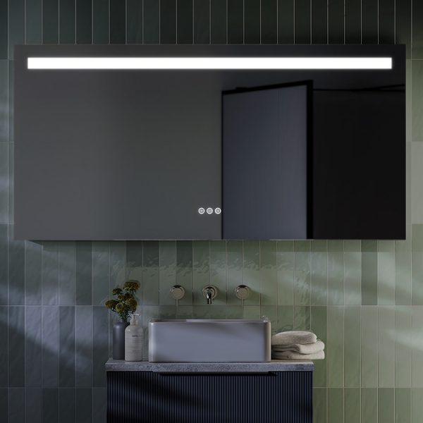 Toreno 1200 x 600mm Landscape LED Back lit Bluetooth Mirror with Touch Sensor + Anti Fog - Image 2