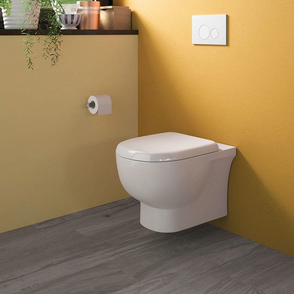 RAK Tonique Wall Hung Rimless Pan + Quick Release Soft Close Seat - Image 2