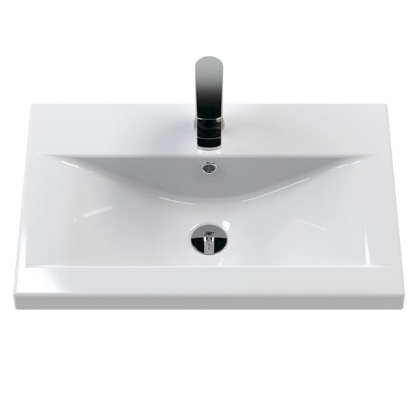 AquaSure Tribeca Waterproof PVC Vanity Unit Gloss White   600mm with Chrome Handles - Image 4