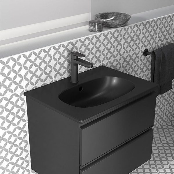 Ideal Standard Tesi Silk Black 600mm 2 Drawer Wall Hung Vanity Unit - Image 6