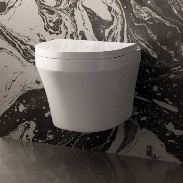 Toronto Modern Round Wall Hung Toilet + Soft Close Seat