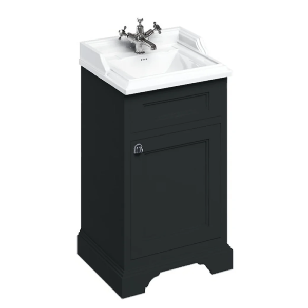 Burlington 50cm Freestanding Cloakroom Vanity Unit & Basin   Matt Black