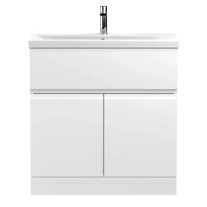 Hudson Reed Urban Satin White 800mm Floor Standing 2 Door/Drawer Vanity Unit