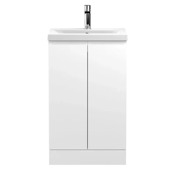 Hudson Reed Urban Satin White 500mm Floor Standing 2 Door Vanity Unit