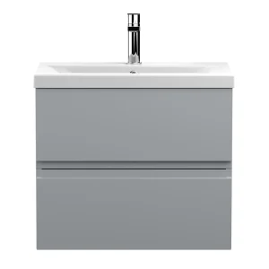 Hudson Reed Urban Satin Grey 600mm Wall Hung 2 Drawer Vanity Unit