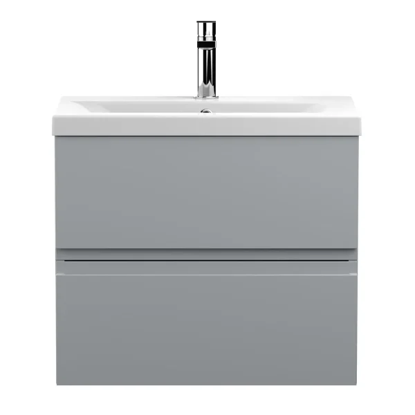 Hudson Reed Urban Satin Grey 600mm Wall Hung 2 Drawer Vanity Unit